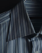 "GUCCI" Striped Spread Collar Shirt with Contrast Cuffs