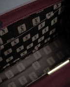 "YVES SAINT LAURENT" Diamond trim design 2way leather handle bag