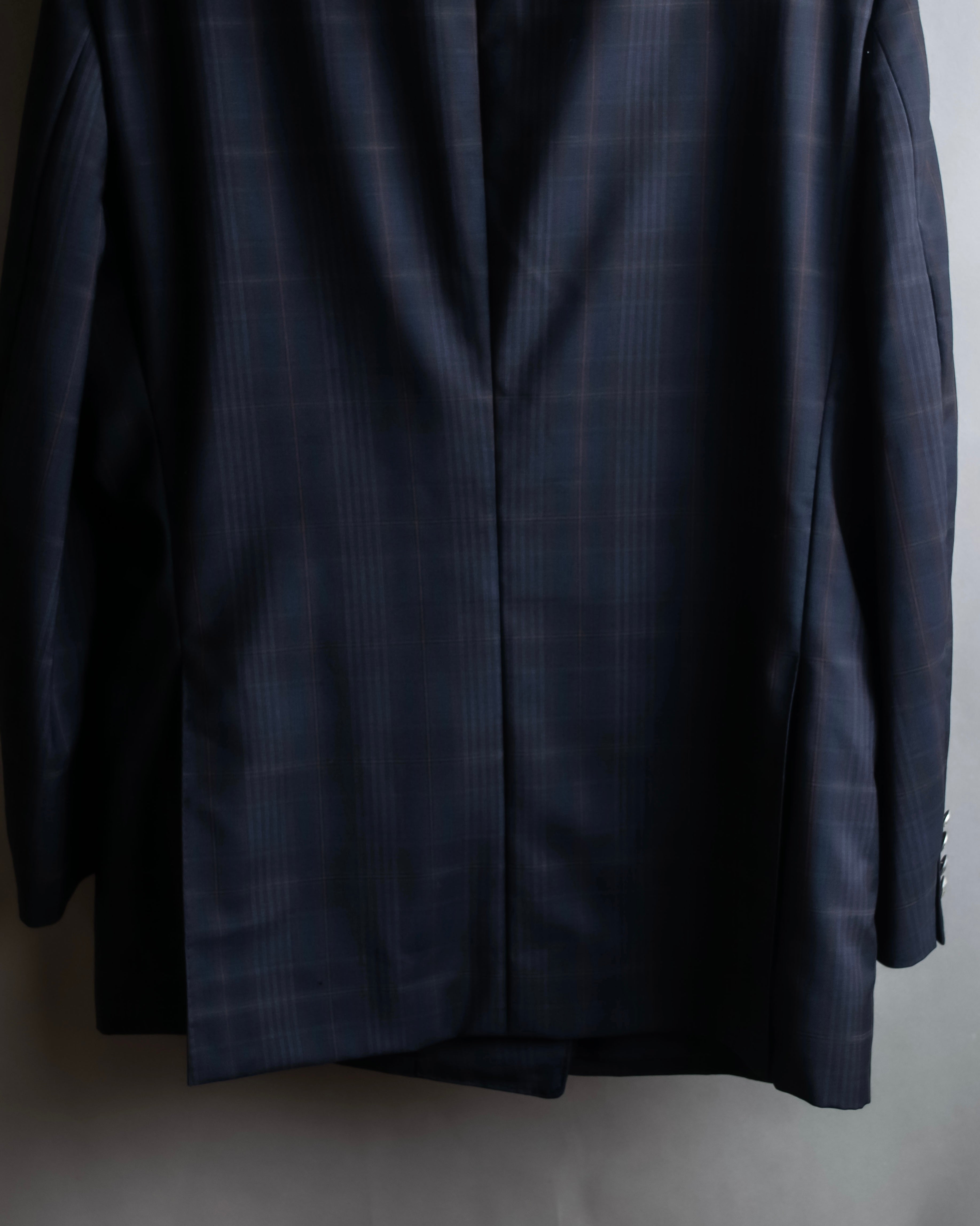 "BURBERRYS" Micro check pattern metal button blazer