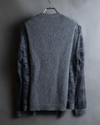 "VALENTINO" Floral lace cable knit docking design pullover