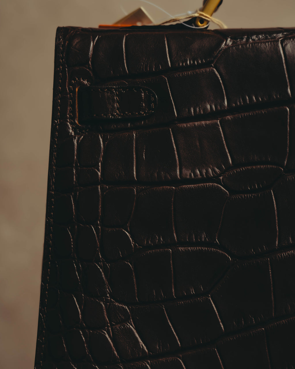 -SPECIAL- "CRISTIAN FLORENCE" 90's-00's Classic crocodile embossed leather structured top handle bag