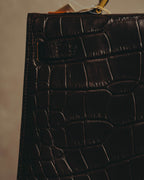 -SPECIAL- "CRISTIAN FLORENCE" 90's-00's Classic crocodile embossed leather structured top handle bag