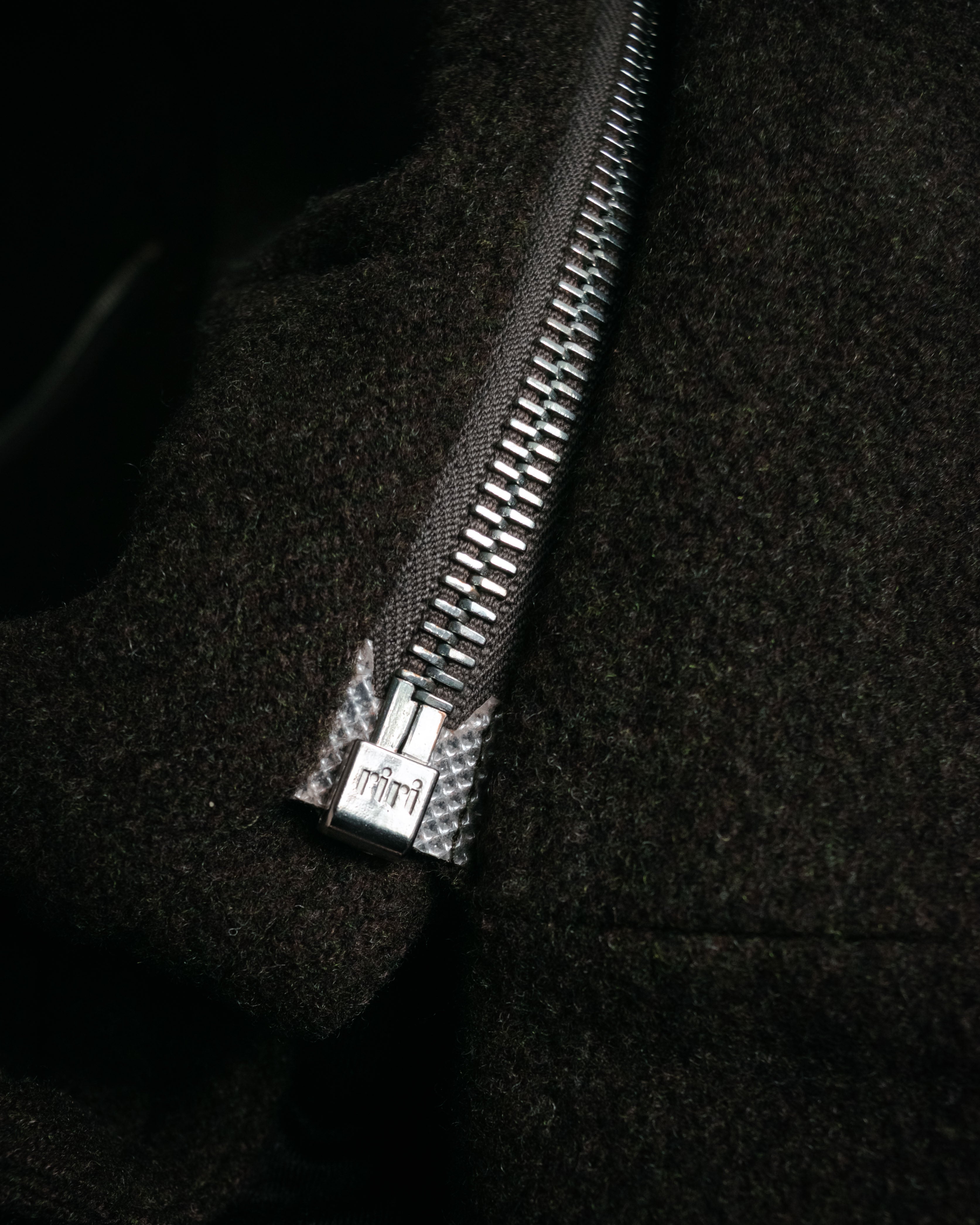 –SPECIAL– “HERMES” 90’s-00’s Concealed placket wool zip coat