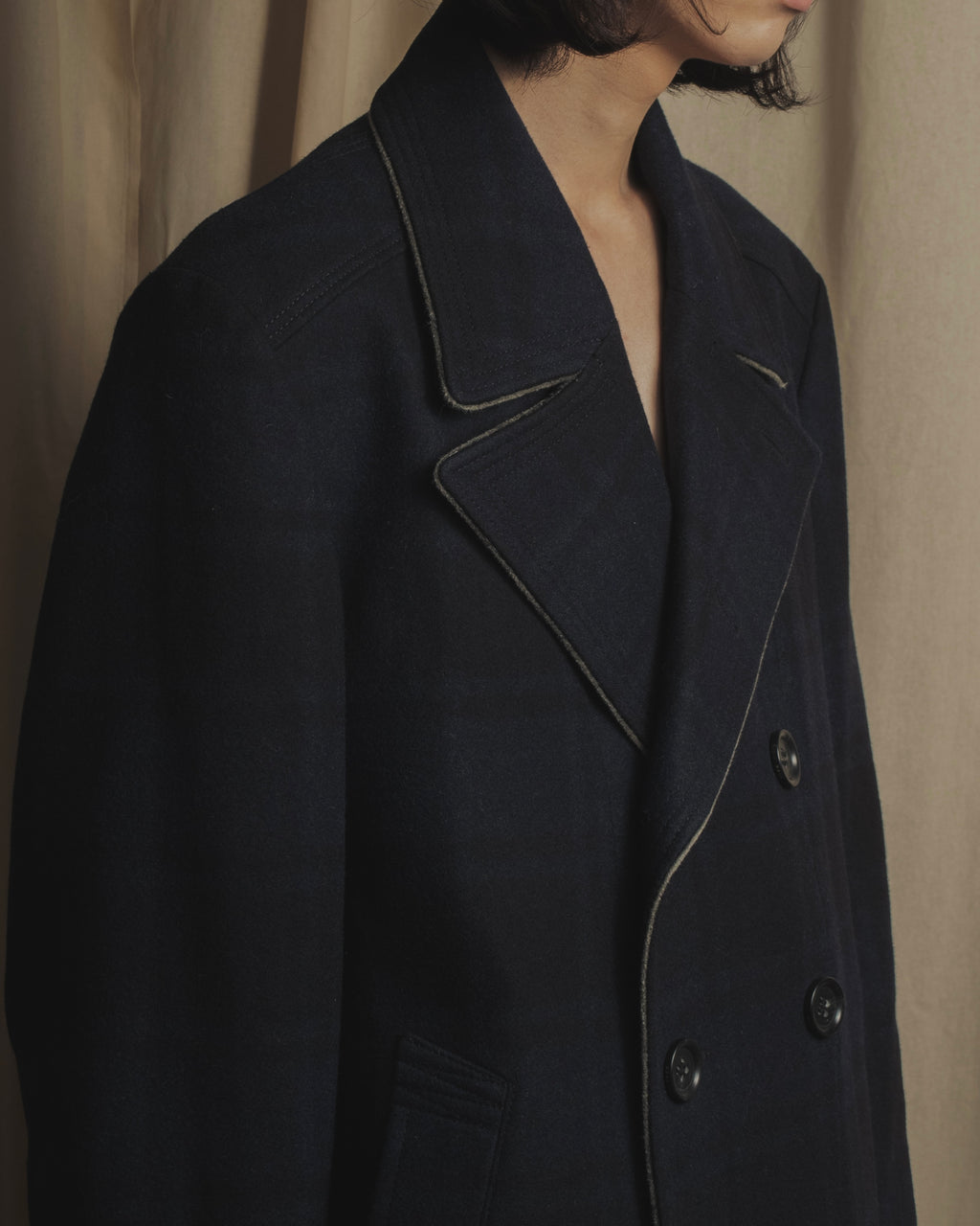 Abrigo de cuadros de doble botonadura "HUGO BOSS"