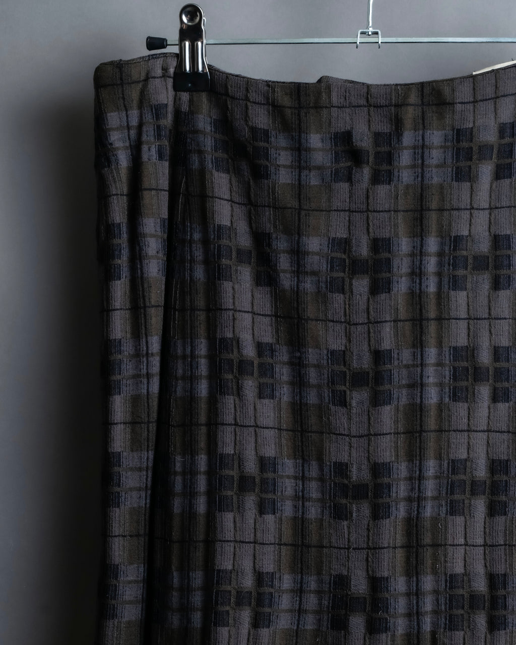 "HERMES" Check pattern cropped skirt