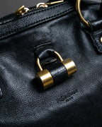 "YVES SAINT LAURENT" Gold parts design Muse toe leather bag