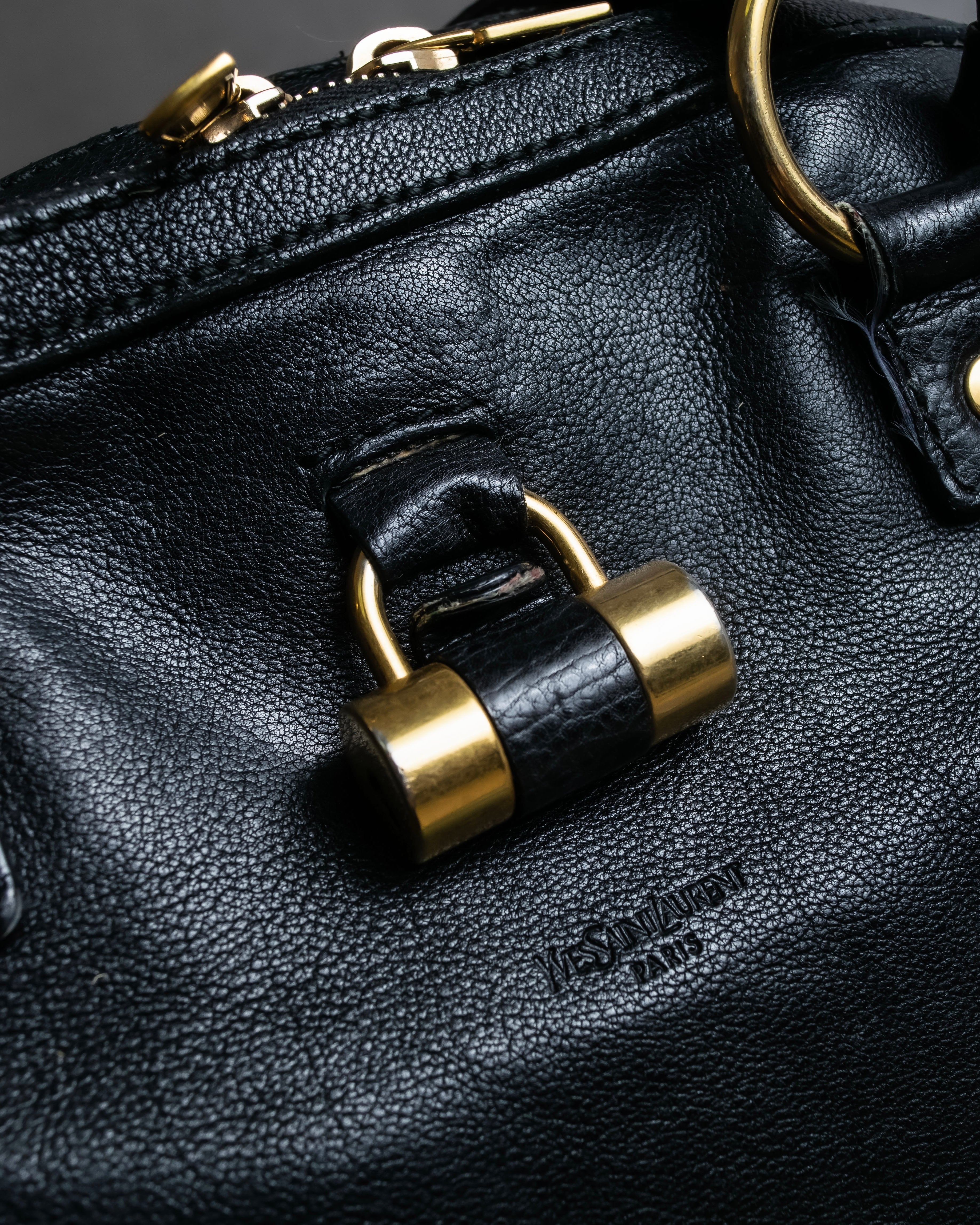 "YVES SAINT LAURENT" Gold parts design Muse toe leather bag