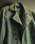 -SPECIAL- "Ralph Lauren" 00's Hickory stripe cotton double-breasted marine jacket
