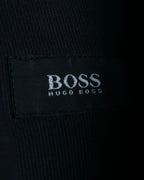"HUGO BOSS" Striped fabric super oversized black shirt