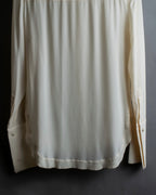 Camisa de seda con bordado en forma de logotipo "Alexandar McQueen" sin cuello