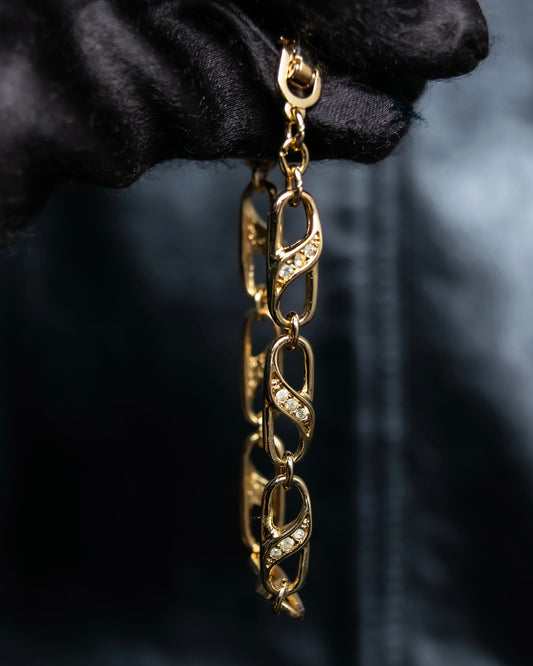 "DIOR" Oval chain rhinestone studded bracelet