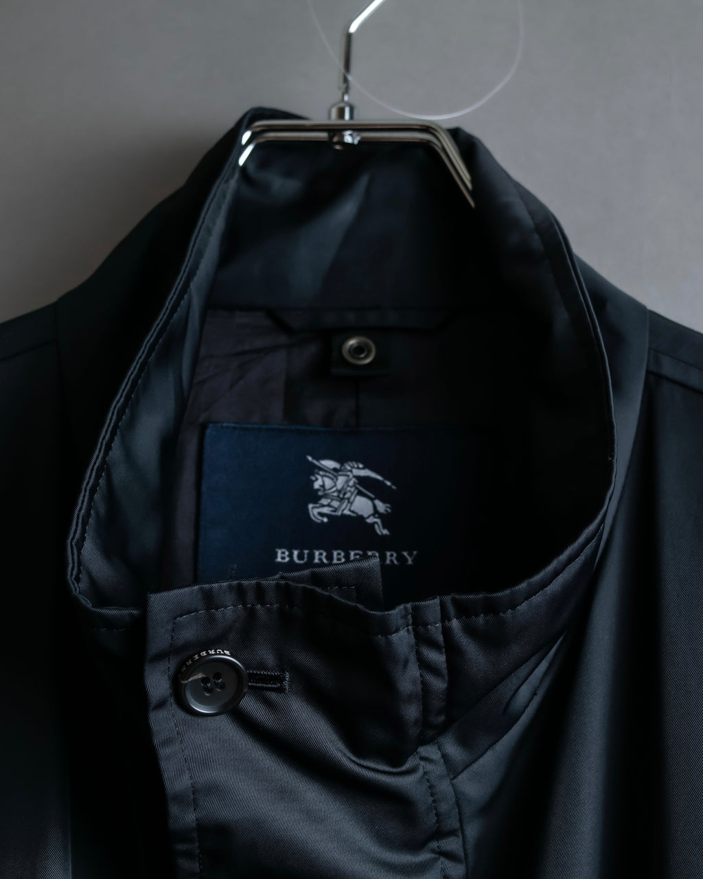 "BURBERRY" Maxi length high neck colour zipper long coat