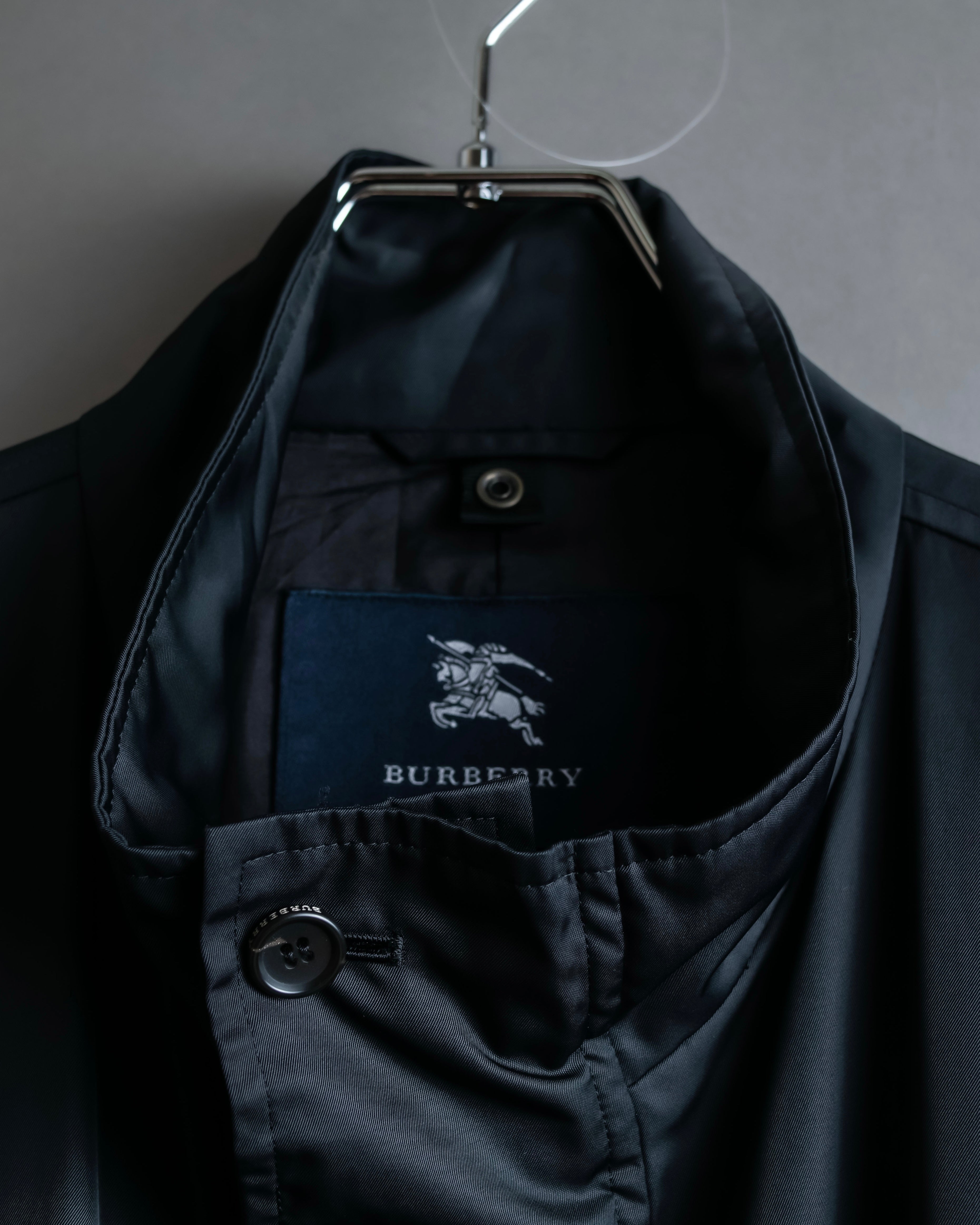 "BURBERRY" Maxi length high neck colour zipper long coat