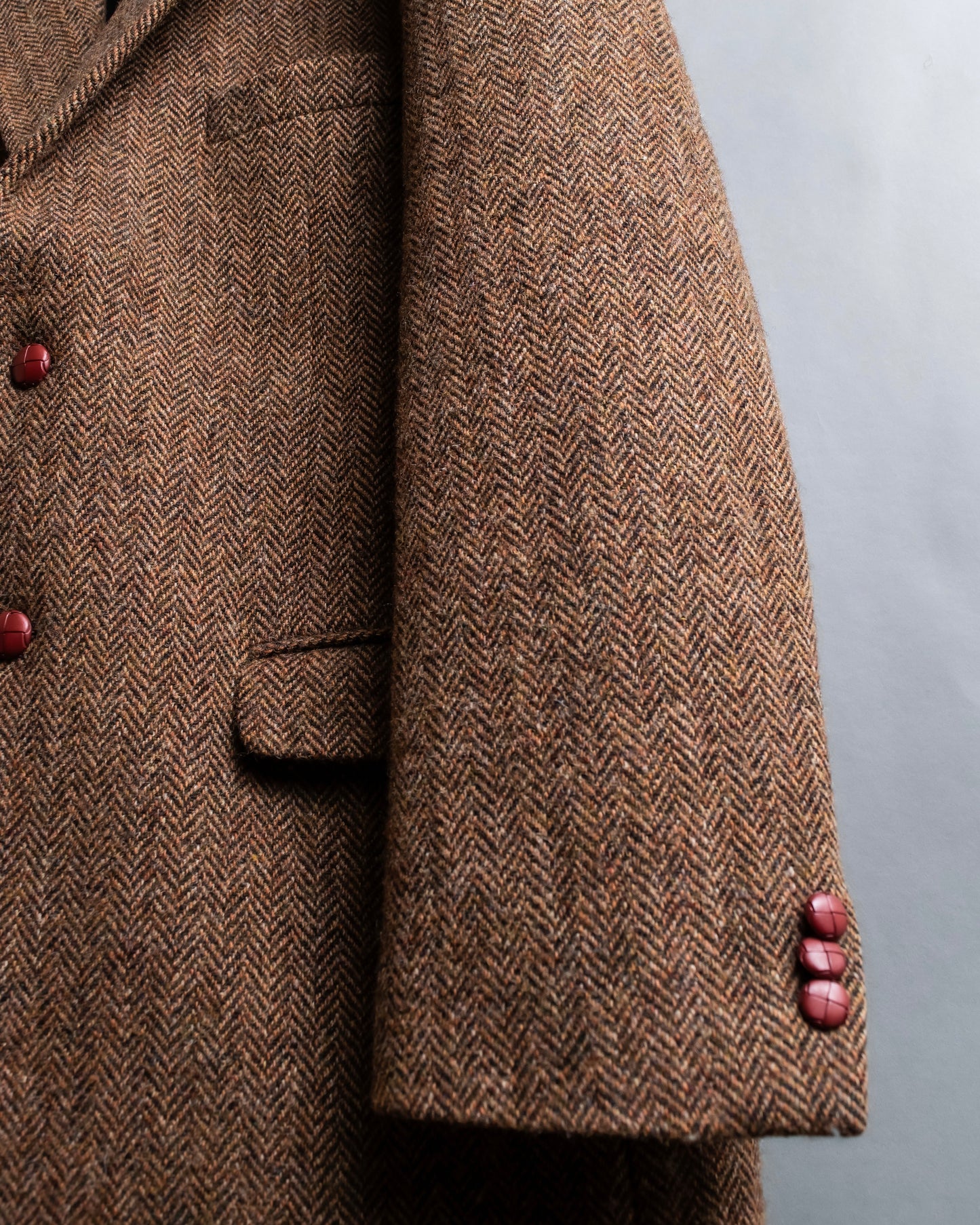 "HARRIS TWEED" Oversized herringbone tailored jacket