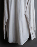 "HERMES" Multi-stripe pattern hand-sewn nuance cotton shirt