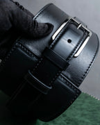 "CELINE" Double buckle belt leather corset belt