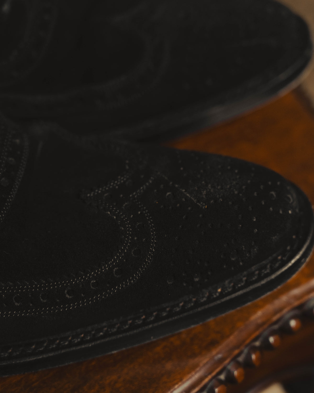 "DOLCE & GABBANA" 00's-10's Black suede wingtip oxford shoes