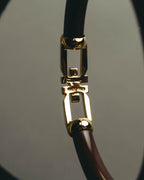 “Salvatore Ferragamo” 90’s-10’s Dark brown double Gancini bangle