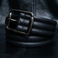 "GUCCI" Silver buckle 3 tier leather belt