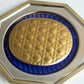 "Christian Dior" Cannage pattern engraved gold hand mirror