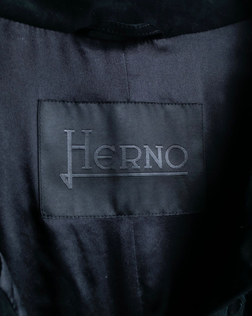 "HERNO" Laser cutwork design structured black dress