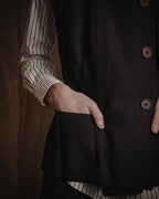 "GIORGIO ARMANI" Early 90s rayon linen asymmetric gilet