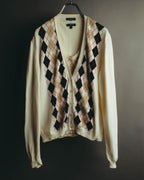“BURBERRY LONDON” 00’s-10’s argyle cotton cardigan＆vest