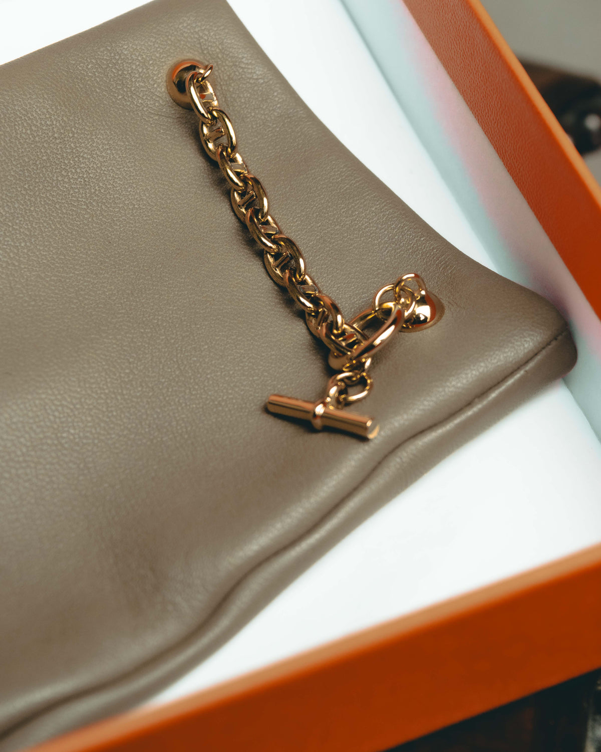 -SPECIAL- "Hermès" 20's Luxurious chain detailed lambskin leather gloves