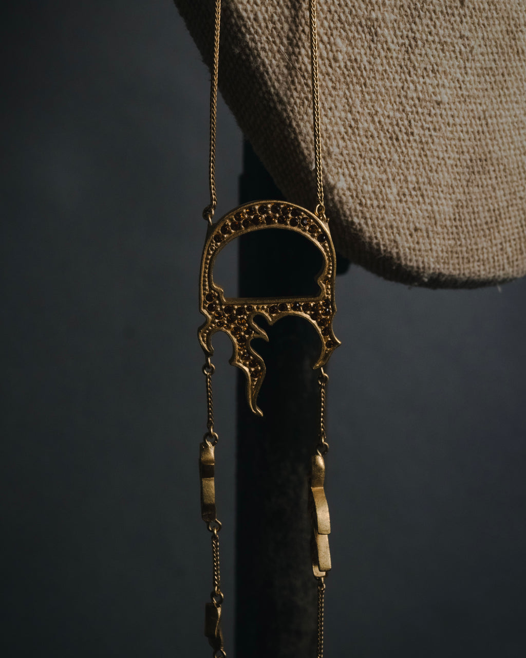 –SPECIAL– "Christian Dior" 2001-05’s Flaming D long station necklace