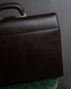 "BURBERRY" Metal belt design embossed PVC briefcase