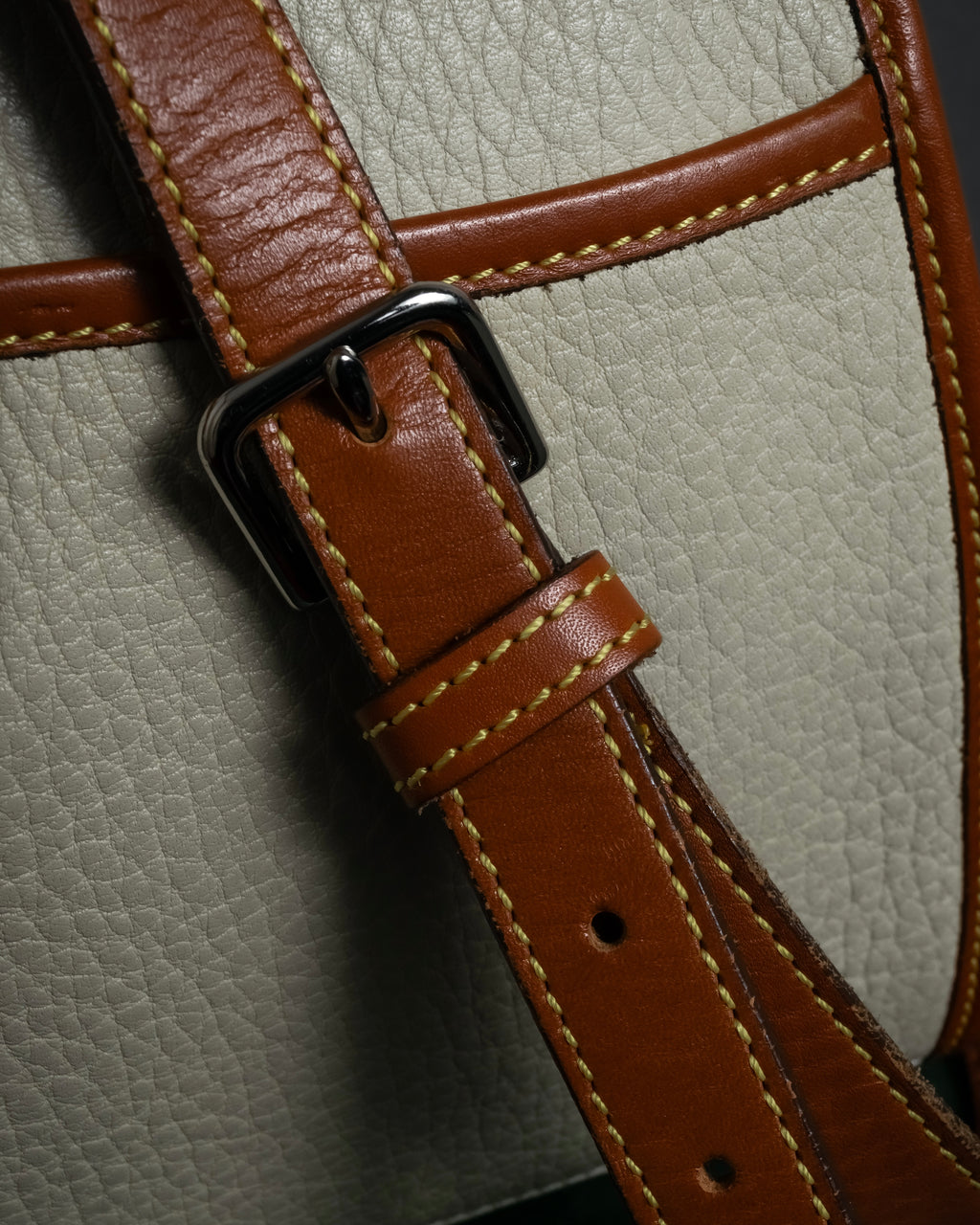 "Dooney & Bourke" Patch front design Two-tone leather shoulder bag