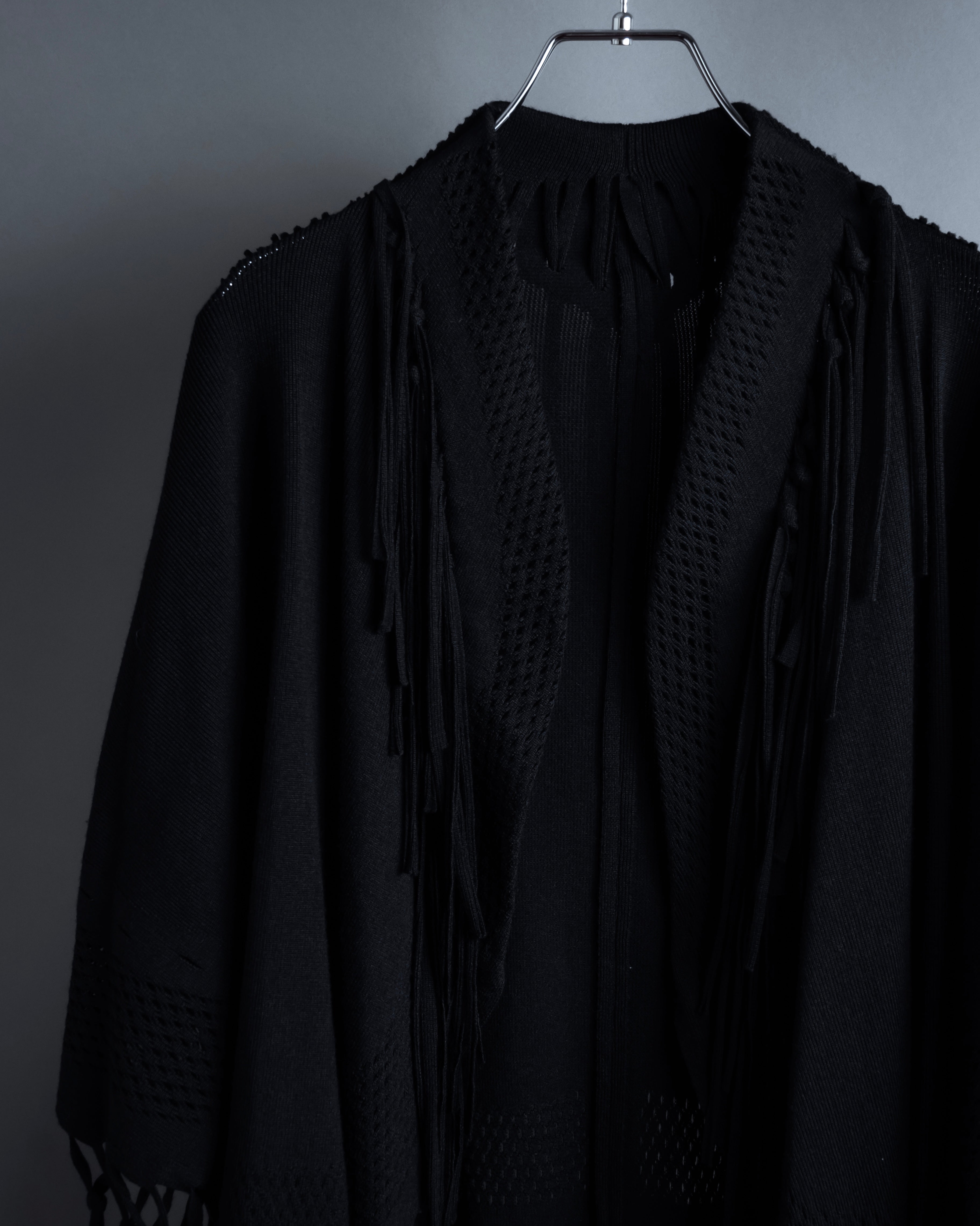 "ISSEY MIYAKE" 01AWRough knit fringe design cardigan