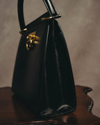 "CELINE" 70's-80's Structured leather top handle handbag