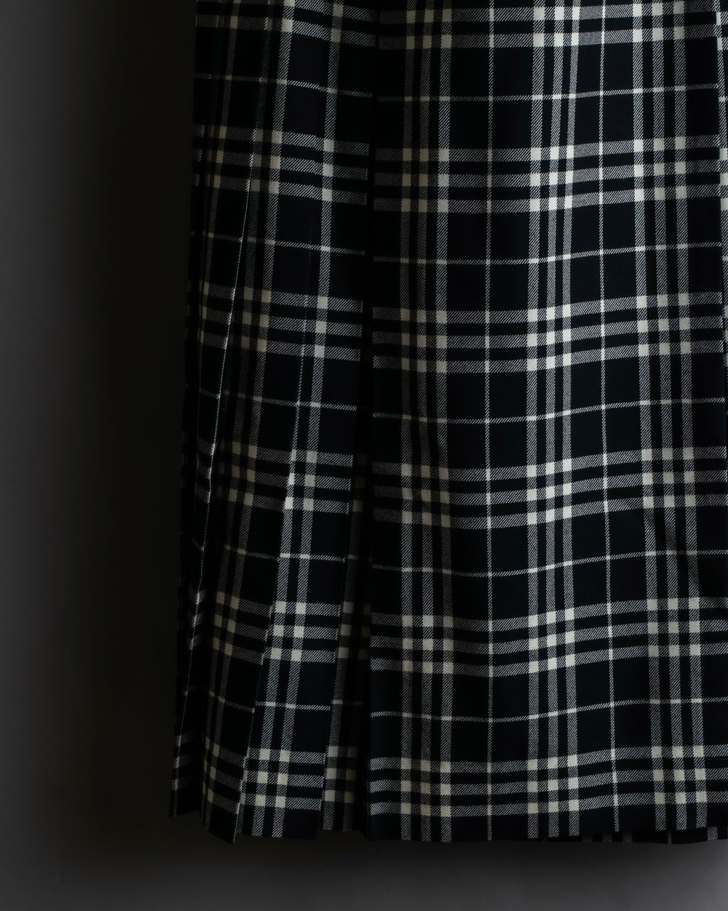 "BURBERRY" Tartan check pleated wrap skirt