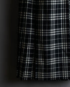 "BURBERRY" Tartan check pleated wrap skirt