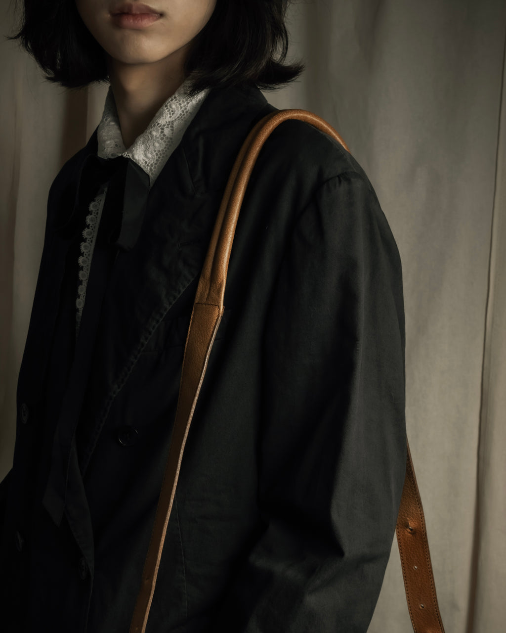 "MAISON MARGIELA" 12SS over flap design leather shoulder bag