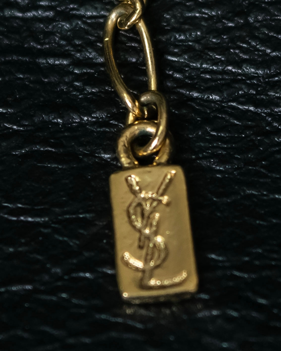 “Yves Saint Laurent” Antique processed gold chain necklace