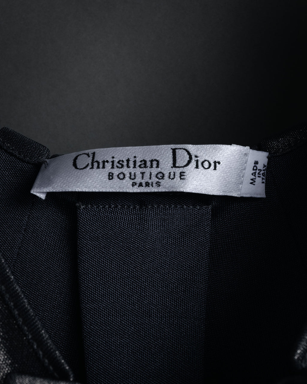 “Christian Dior” 2000’s Metallic draped cap sleeve top