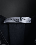“Christian Dior” 2000’s Metallic draped cap sleeve top