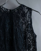 "D&amp;G" Botanical pattern lace shift dress