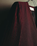 -SPECIAL- “Yves Saint Laurent“ 80's-90's Swiss fabric lurex stripe collarless long jacket