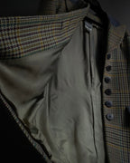 "CELINE" 90’s–00’s checked velvet collar coat