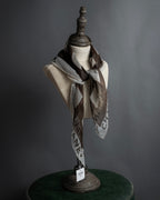 "CHANEL" 90's Square icon logo pattern sheer silk scarf