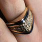 "Christian Dior" Diamond embedded blue line design ring