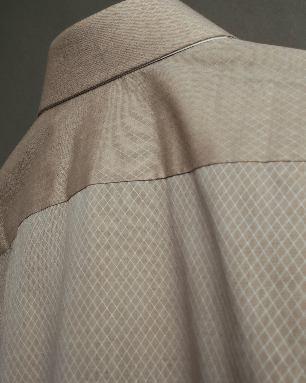 "CELINE" 80's-00's Classic diamond check long sleeve dress shirt
