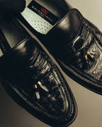 "BALENCIAGA" 80's-90's Textured leather tassel loafers