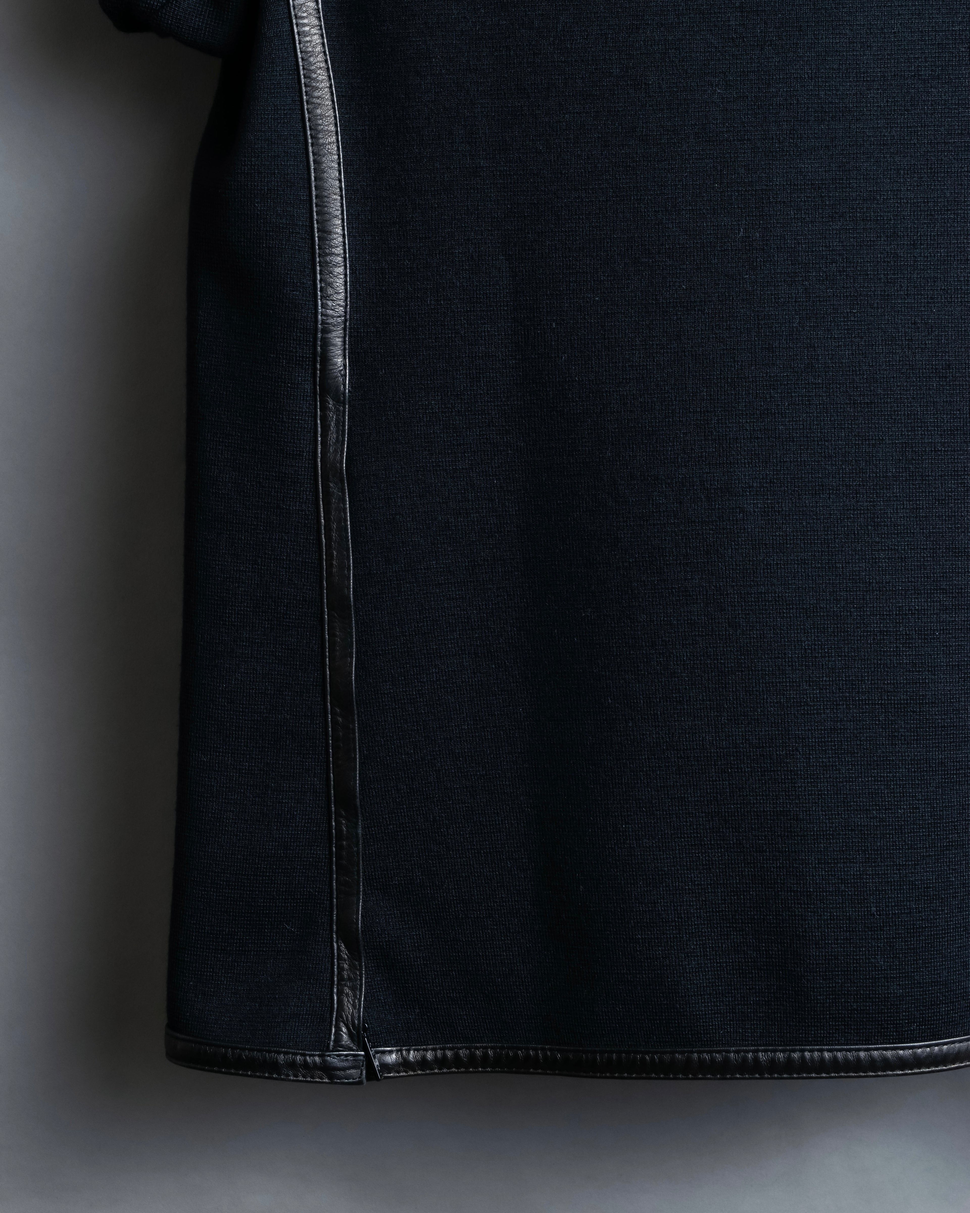 "GUCCI" Leather piping design box sleeve T-shirt