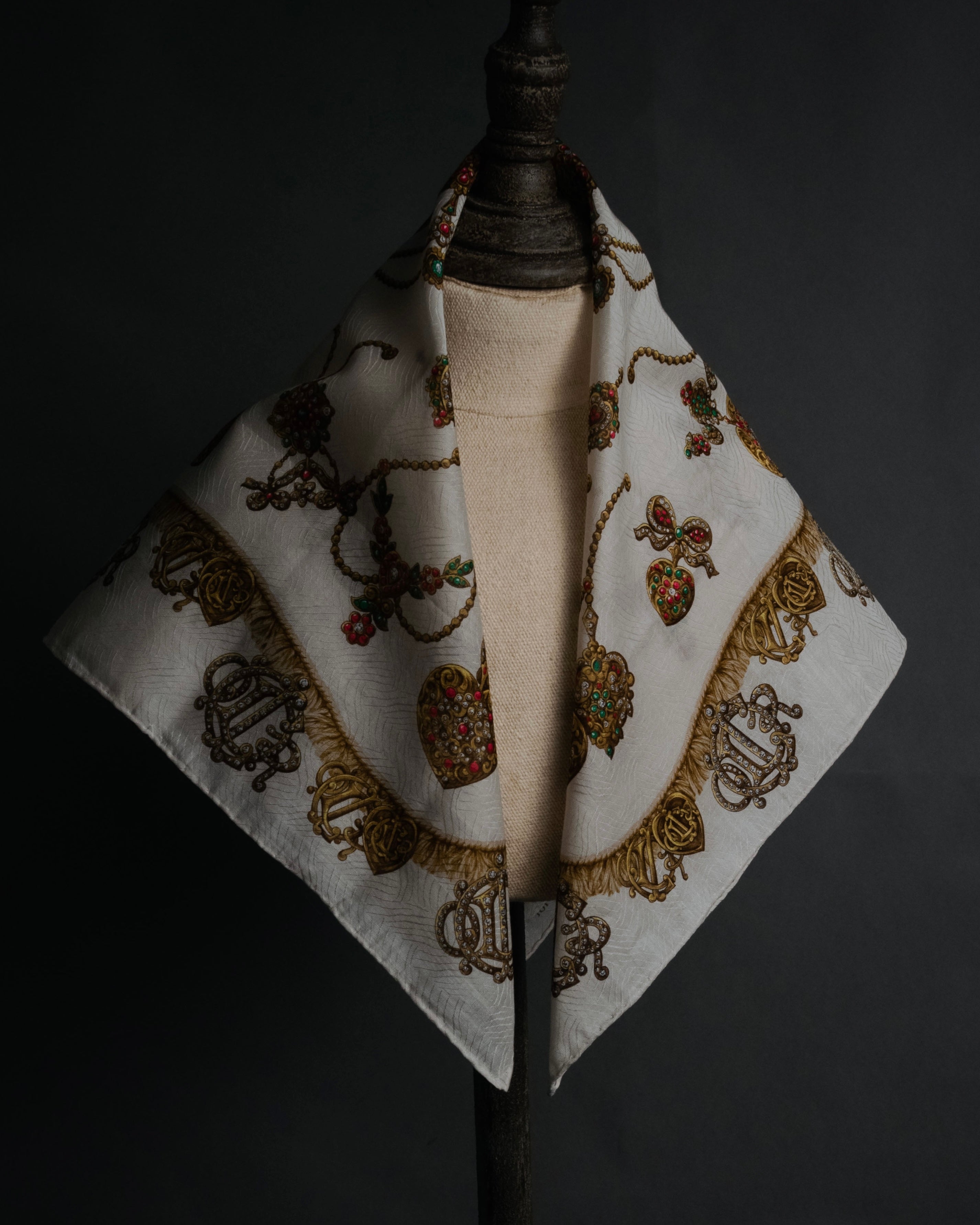 “Christian Dior” 80’s-90’s jewel motif cotton scarf