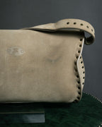 "CELINE" Studs design suede leather shoulder bag