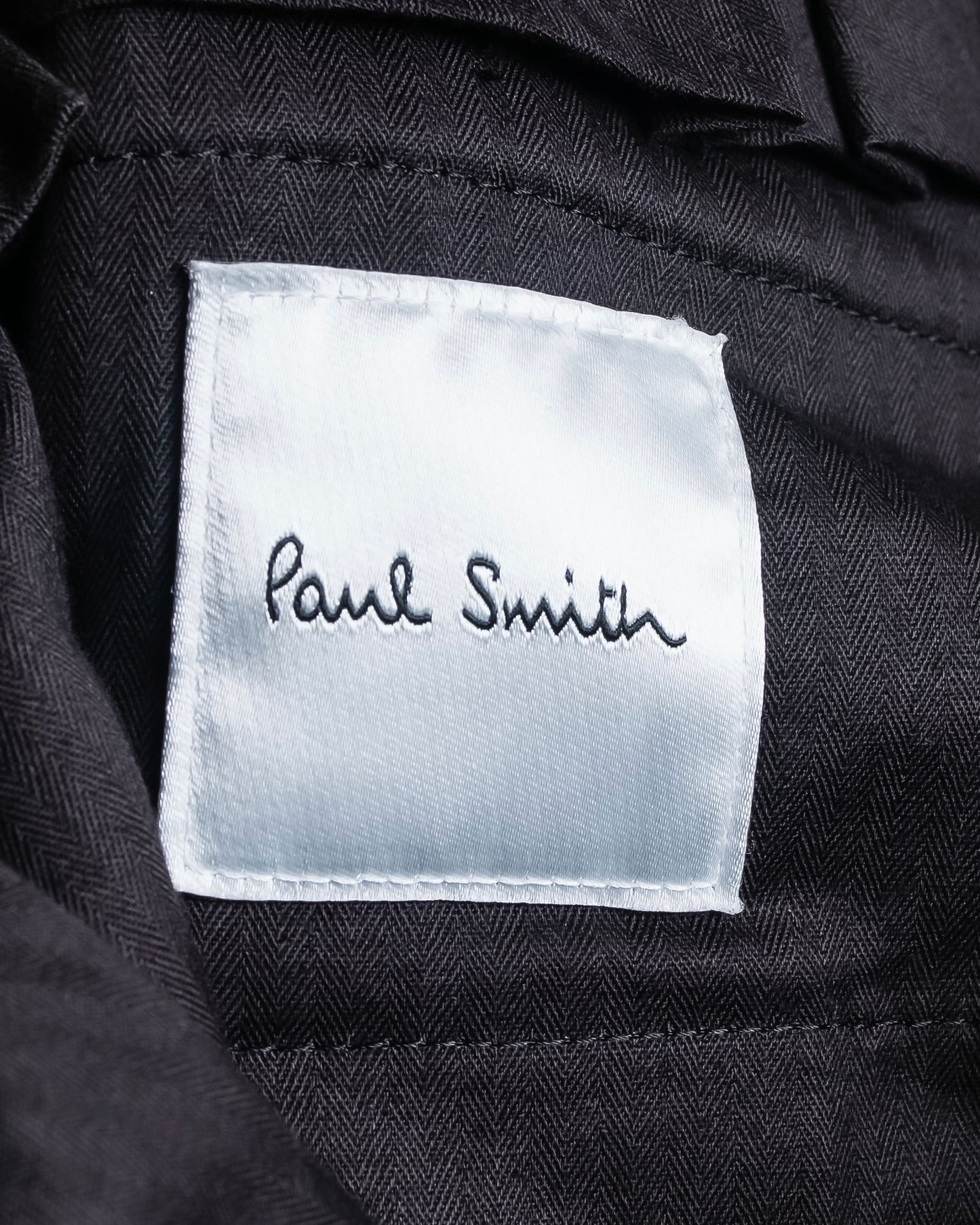 "PAUL SMITH" Peaked lapel tailored jacket and tapered slacks in glittery striped pattern set up